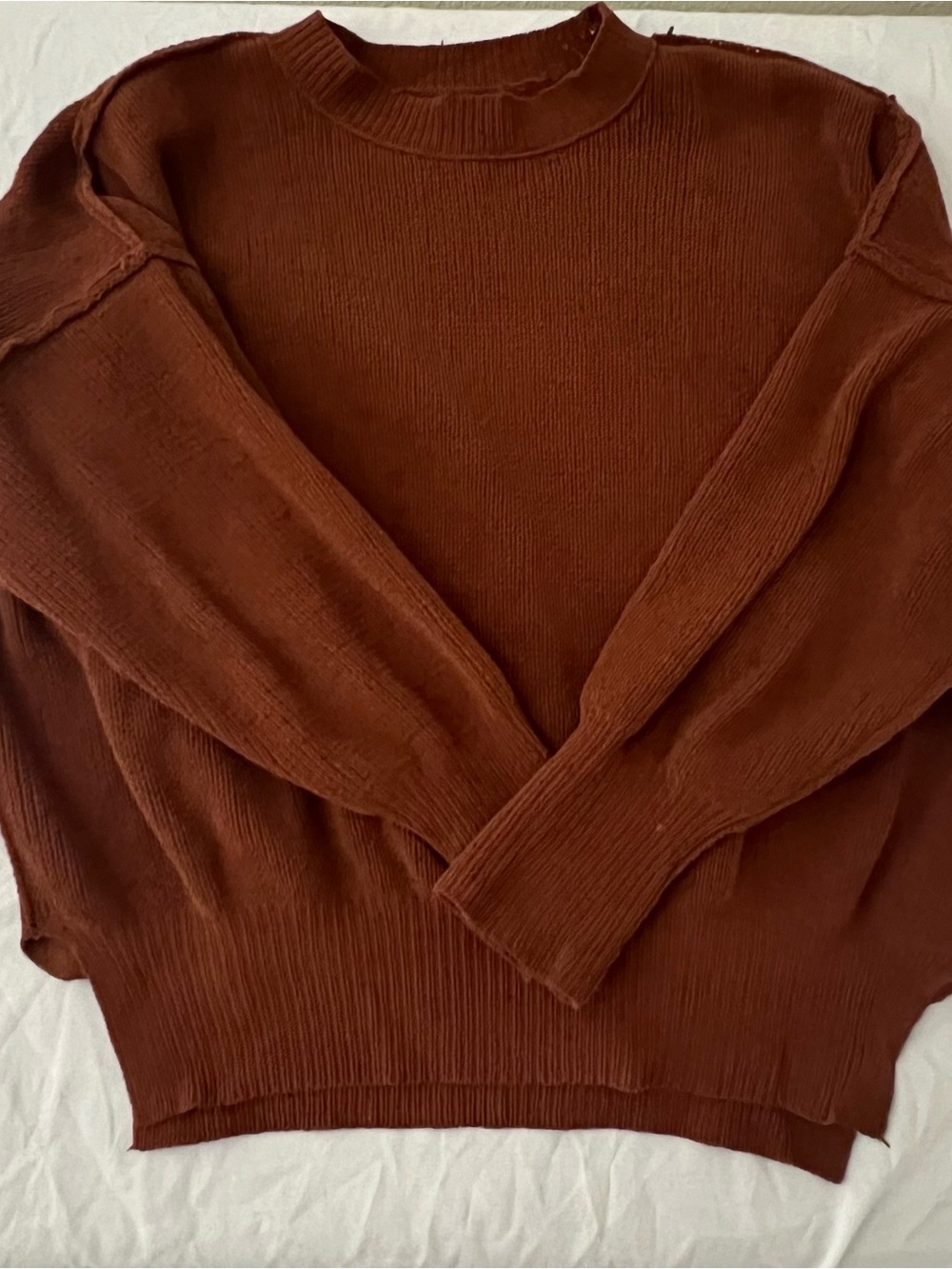 Abercrombie & Fitch Women’s Plush Crewneck Sweater in Rusty Brown